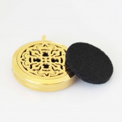Perfume/Essential Oil Locket - Ornate Design - Gold Tone